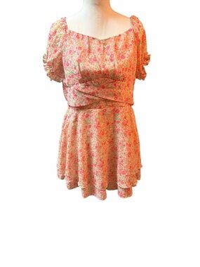 Cottagecore Fairycore Coquette Floral Romper Puff Sleeve Zenzi XXL